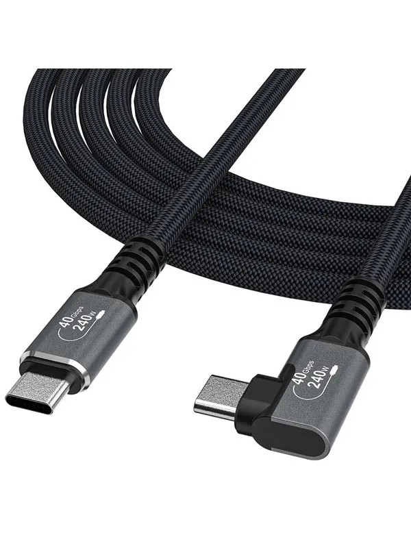 Wozinsky WPS2-UY41S USB-C Thunderbolt 4 240W 2m Angle Cable - Black