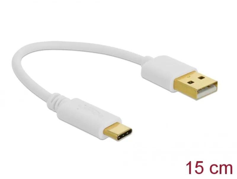 Delock USB-A till USB-C laddningskabel, 15 cm