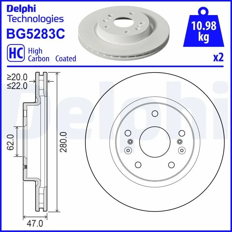 Bromsskiva DELPHI BG5283C