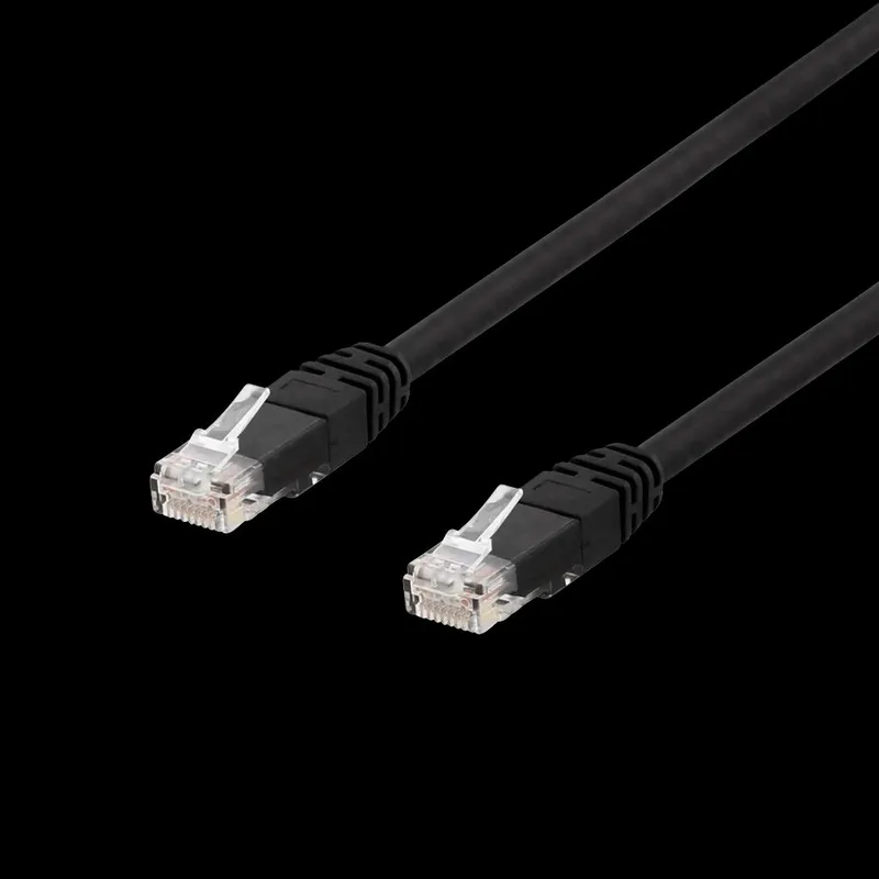 Deltaco U/UTP Cat6 patch cable 20m UV 250MHz Delta certif black