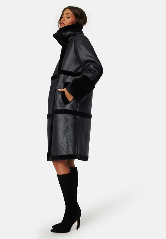 Melda L/S Faux Sherling Coat