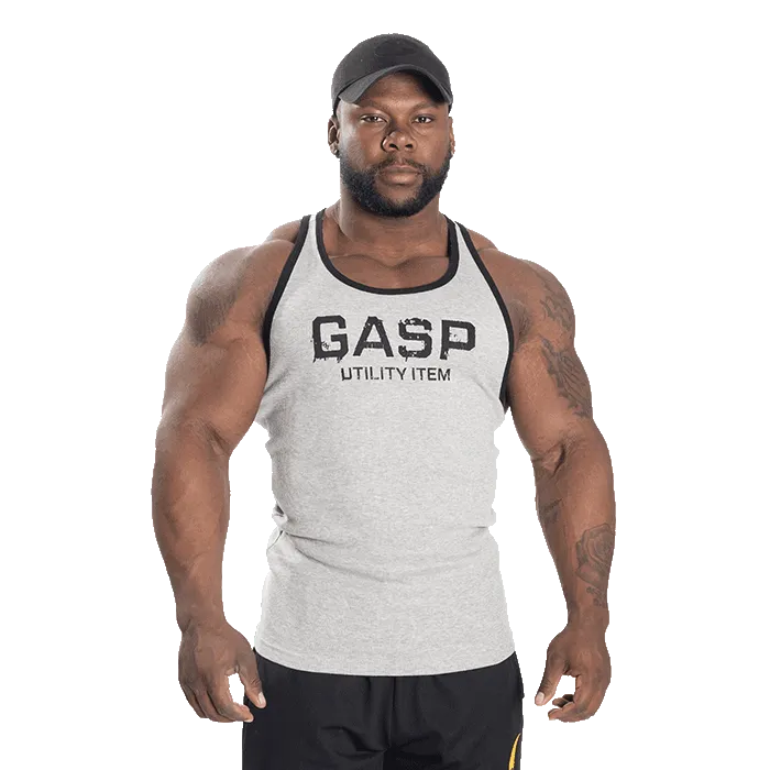 Ribbed T-back, Grey Melange