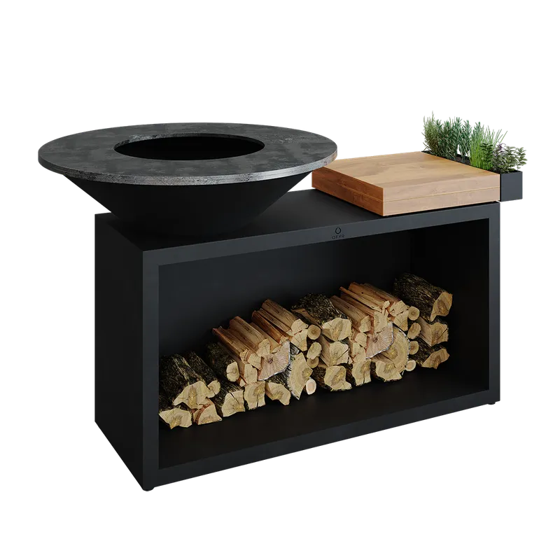 OFYR Island Black 100 TW Grillbord svartlackerat stål
