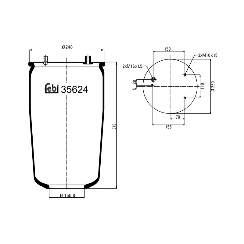 Luftbälg FEBI BILSTEIN 35624