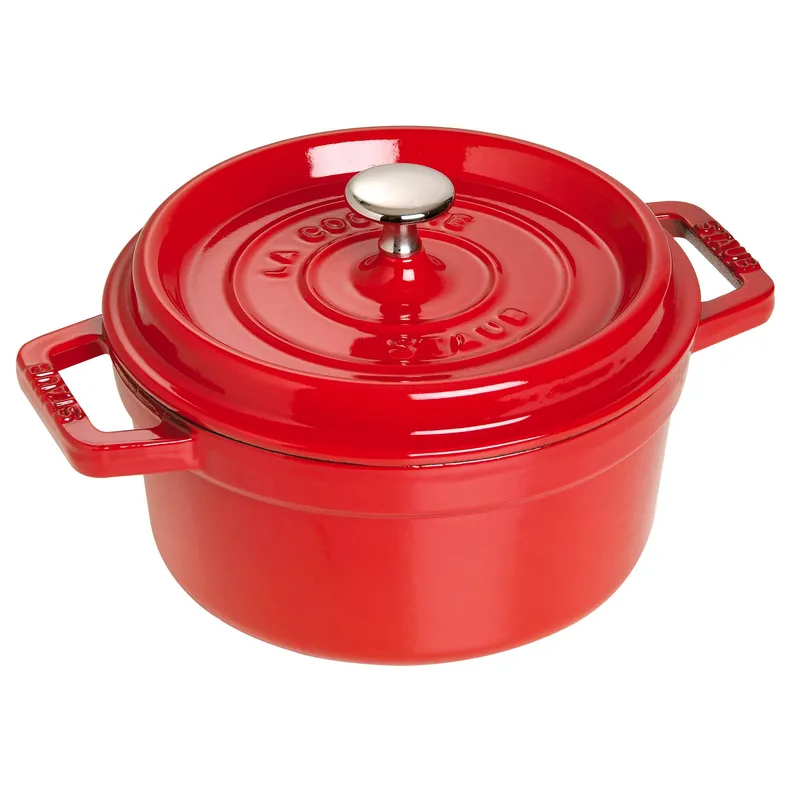 Staub La Cocotte rund gjutjärnsgryta 22 cm / 2,6 liter, körsbärsröd
