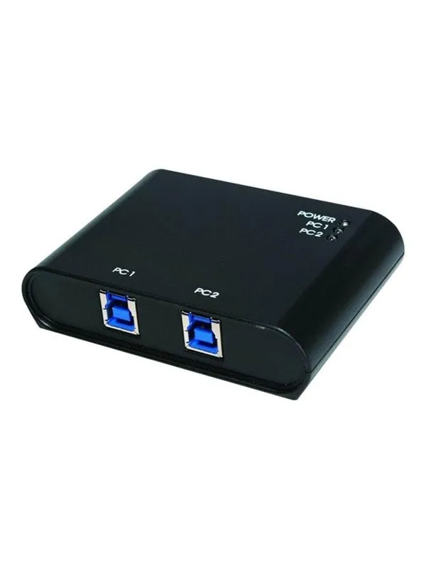 LogiLink 2-Port USB 3.0 sharing switch USB Hub - USB 3.2 - 2 porte - Svart