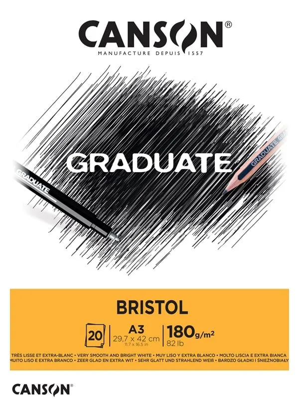 Canson Graduate Bristol A3 180G Pad 20 SH