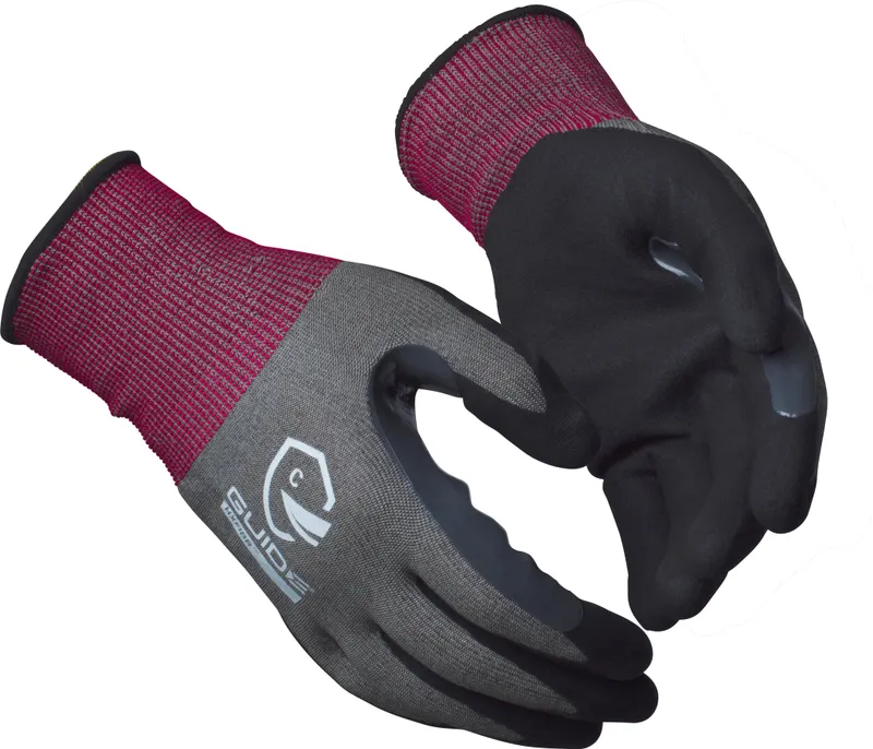 Guide Gloves 6604 Handske nitrildopp, skärskydd C, touch 9