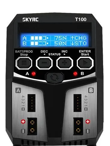 SkyRC T100 XT60 Laddare 240VAC 0.1-5A 2x50W