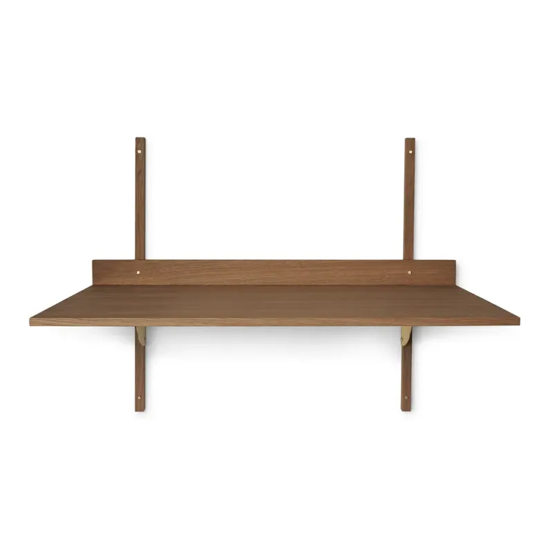 Ferm Living, Sector Väggmonterat Skrivbord – Smoked Oak/Brass