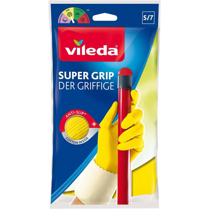 Vileda Super Grip Hushållshandske S 1 par