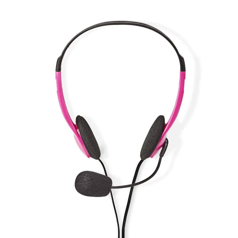 PC headset | On-Ear | Stereo | 2x 3.5 mm | Vikbara Mikrofon | Rosa