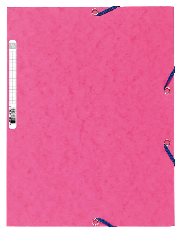 Gummibandsmapp EXACOMPTA 3-klaff A4 rosa