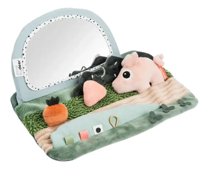 Done By Deer Tiny Farm Tummy Time Mirror Aktivitetsleksak