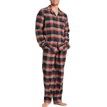 Jockey Cotton Flannel Pyjama Svart bomull Large Herr