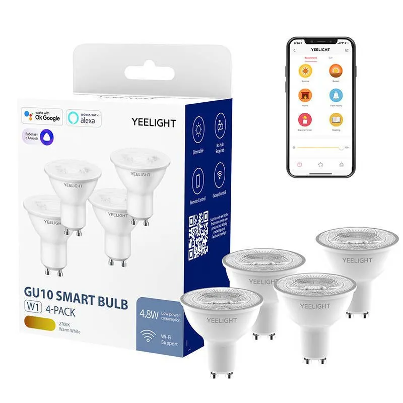 Yeelight LED Smart Bulb GU10 White Dimmable 4pcs /pack