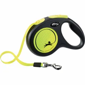 Flexi New Neon Tape Leash Yellow 15kg 5M