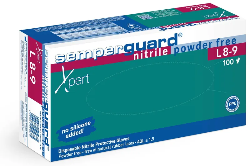 Semperguard Xpert L8-9 Engångshandske extra tjock M, 100 st