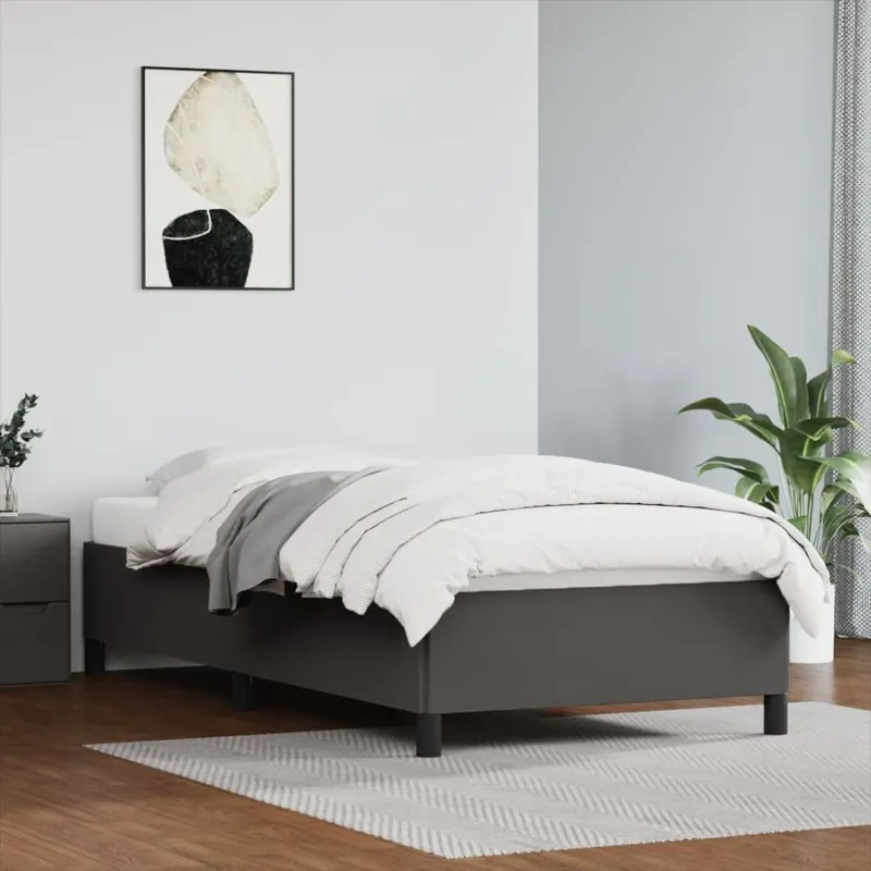 vidaXL Sängram grå 100×200 cm konstläder (#2864)