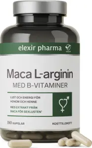 Elexir Pharma Maca med L-arginin 180 kapslar