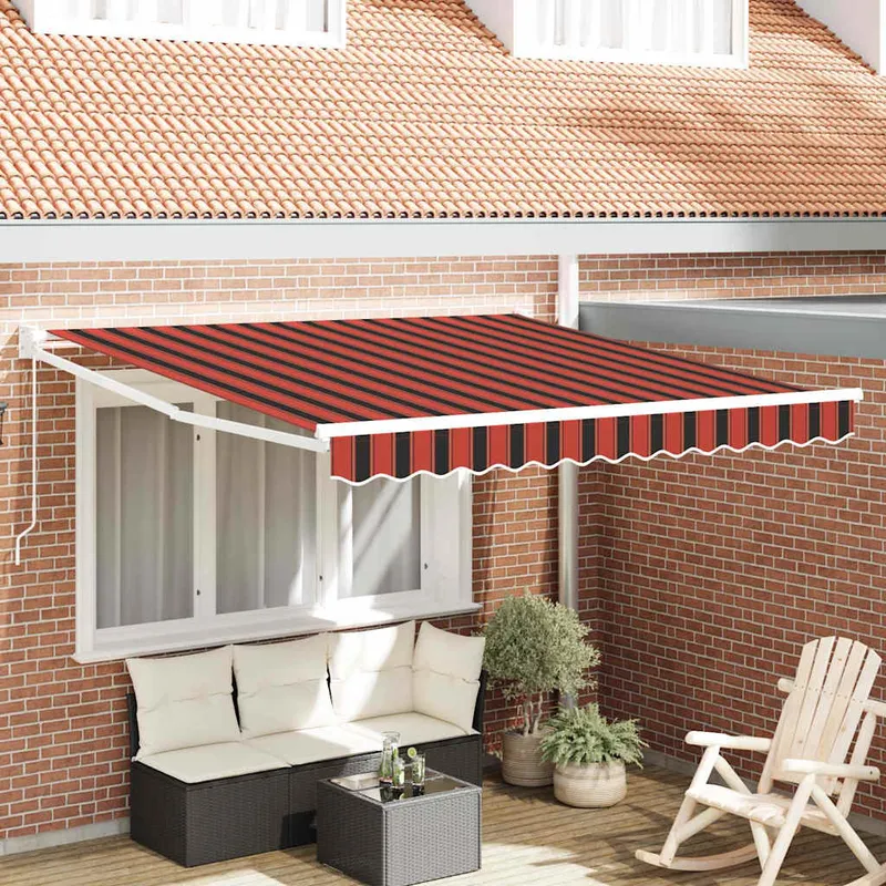 vidaXL Utdragbar markis Orange och Brunt 350 x 250 x 165 cm
