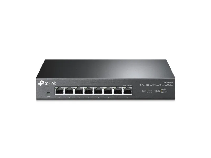 TP-Link TL-SG108-M2, obemannad, 2.5G Ethernet (100/1000/2500), väggmonterbar
