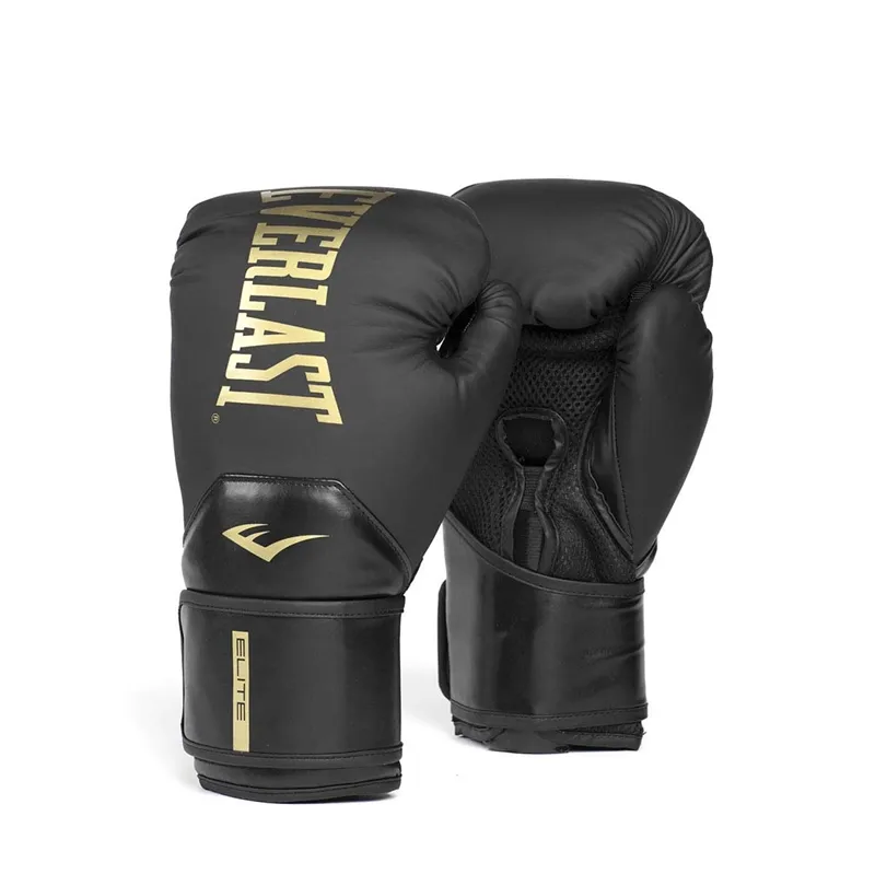 Everlast Elite 2 Boxningshandskar (svart/guld) – 12oz