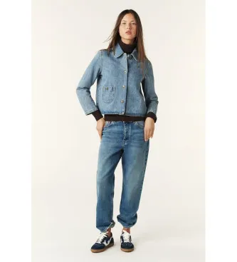 BA&SH för kvinnor. 1E24TINY Tiny Jacket blå (36), Casual, Bomull, Denim, 3/4 ärm
