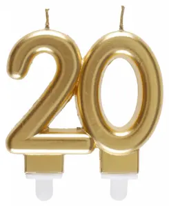 Tårtljus 20 Matt Guld