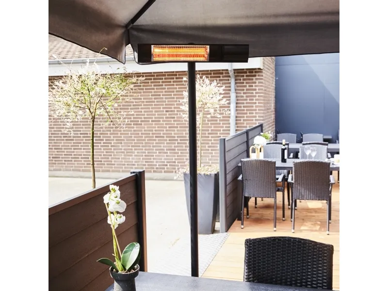 Terrassvärmare 500/1000/1500W golvmodell, fjärrkontroll, RGT HORTUS, svart