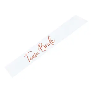 Sash "Team Bride" | Vit med rosé-text