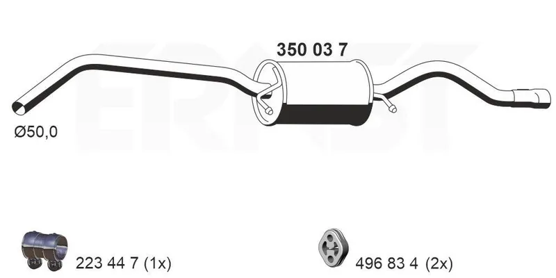 Bakre ljuddämpare ERNST 350037