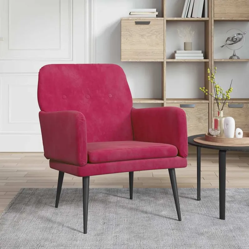 vidaXL Fåtölj vinröd 62x79x79 cm sammet (#6148)