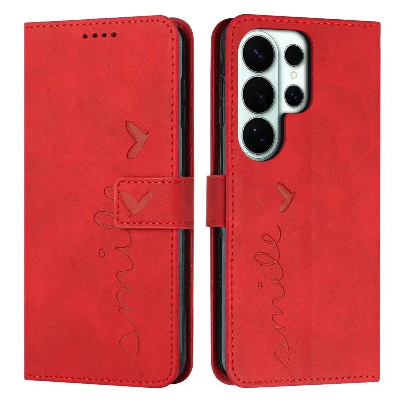 Mobilfodral för Samsung Galaxy S26 Ultra Konstläder Stativ – Röd