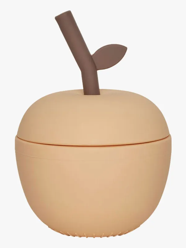OYOY Mugg m. Sugrör – Apple – Silikon – Peach