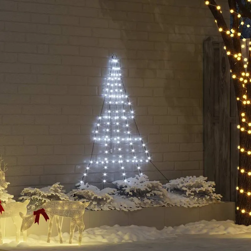vidaXL LED Julgran EKENAS 182 cm 112 LED-lampor Kallvit Stål Kallvit