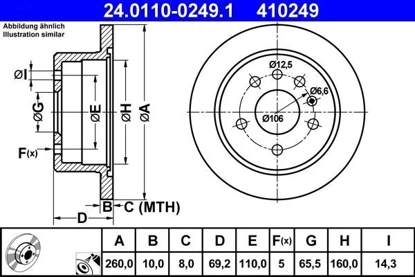 Bromsskiva ATE 24.0110-0249.1
