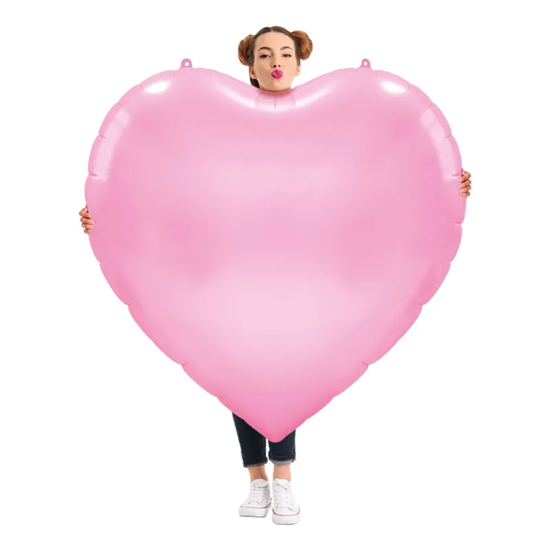 Folieballong Hjärtformad XXL Rosa
