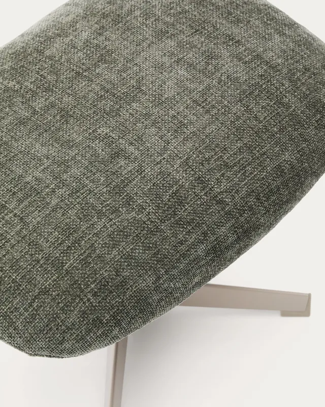KAVE HOME Teryl grönt chenille fotstöd med grålackerad metall, FSC 100%.