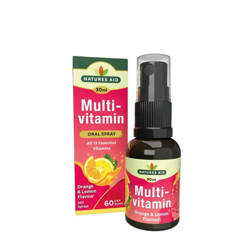 Natures Aid - Multivitamin Daglig Munsspray, 30 ml, Citron & Apelsin