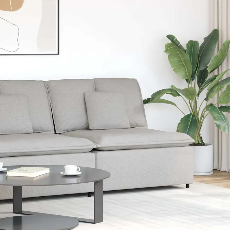 vidaXL Modulär mittmodul för soffa med dynor molngrå 100 cm
