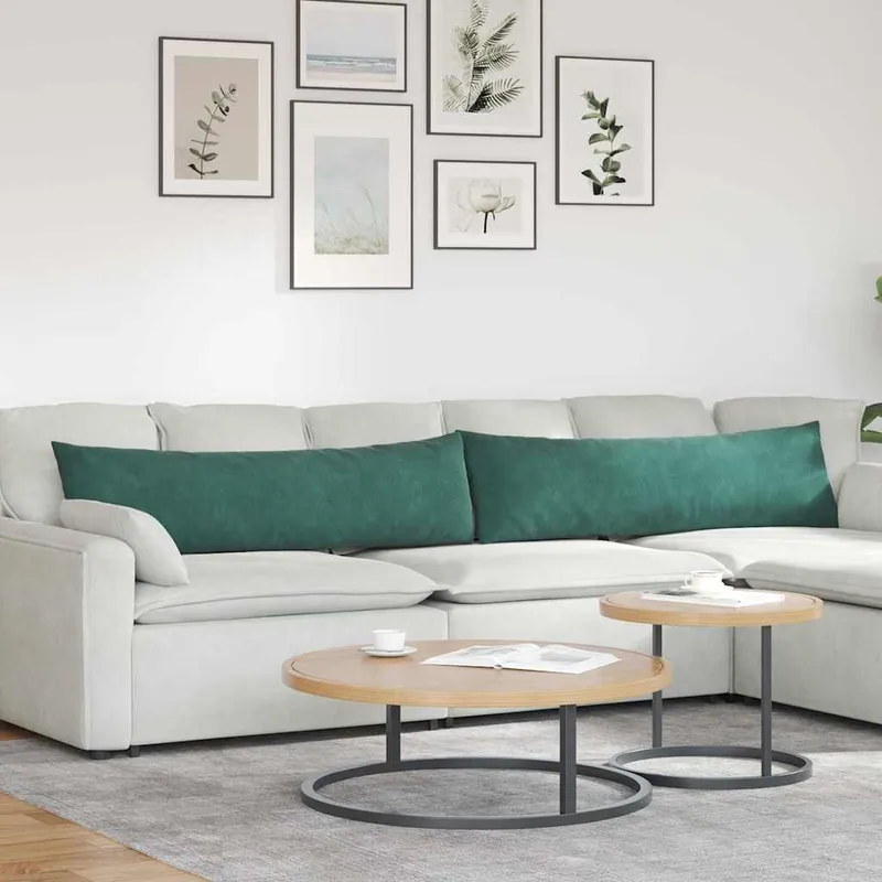 vidaXL Sofakuddar 2 st Mörkgrön 145 x 40 cm Kordread tyg