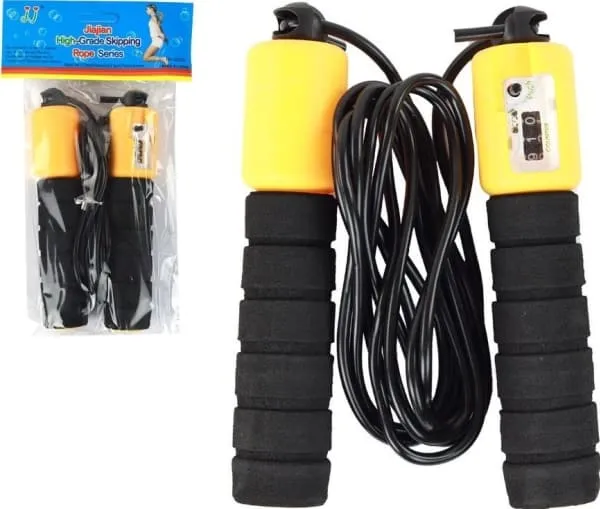 LeanToys Leaping sport hopprep Svart och gult med räkneverk 280 cm Justerbar Fitness