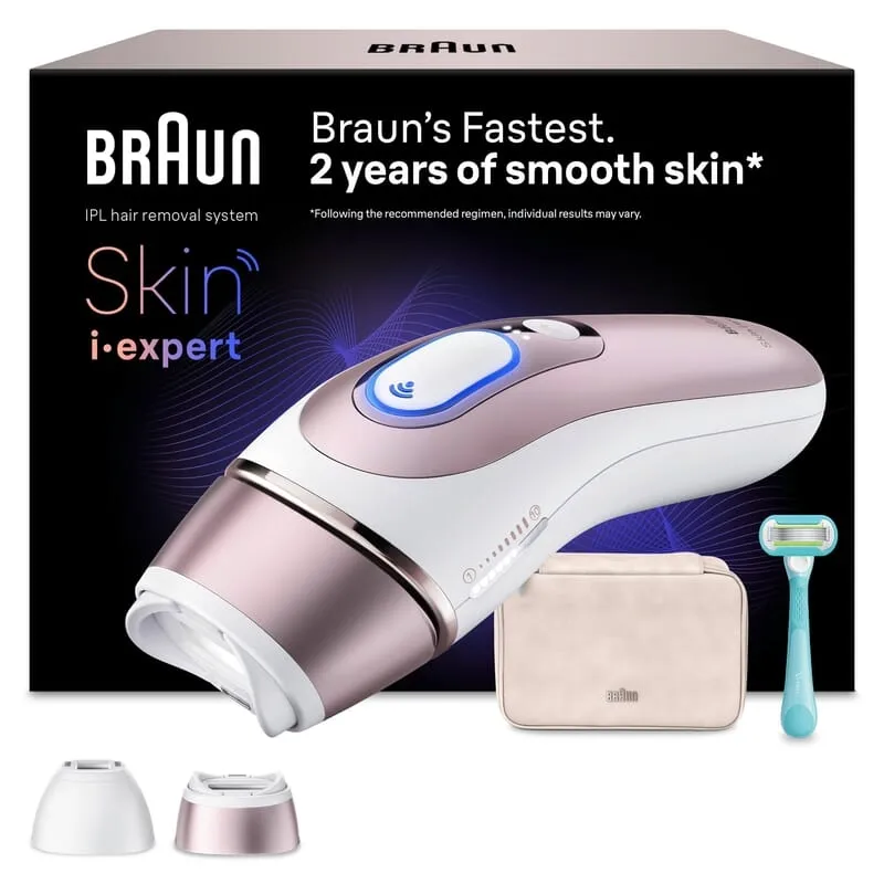 Braun Silk-expert Skin i expert Intensivt pulserat ljus (IPL) Rose Gold, Vit