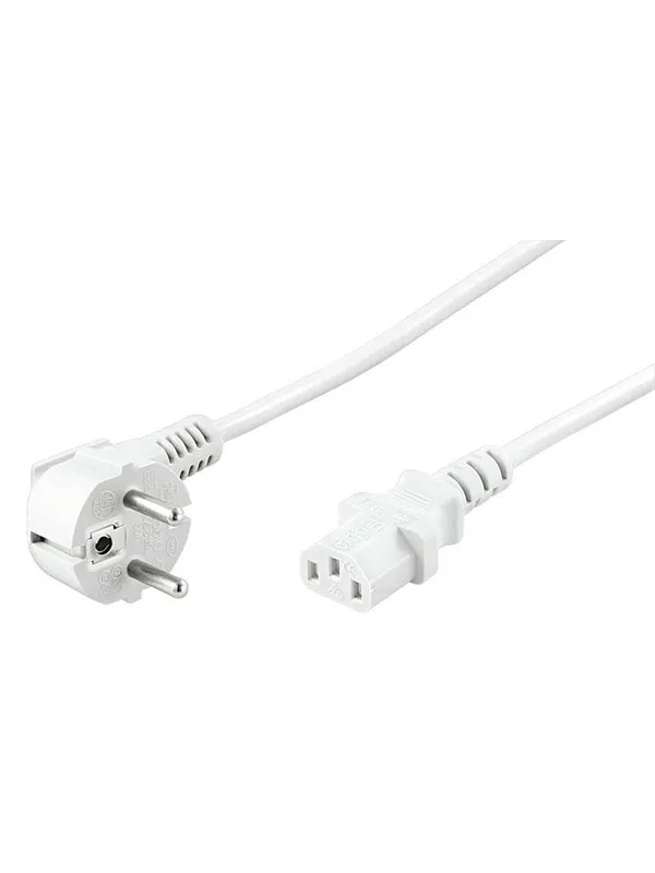 Pro Power cable C13 1×90° - Vit - 1.5m