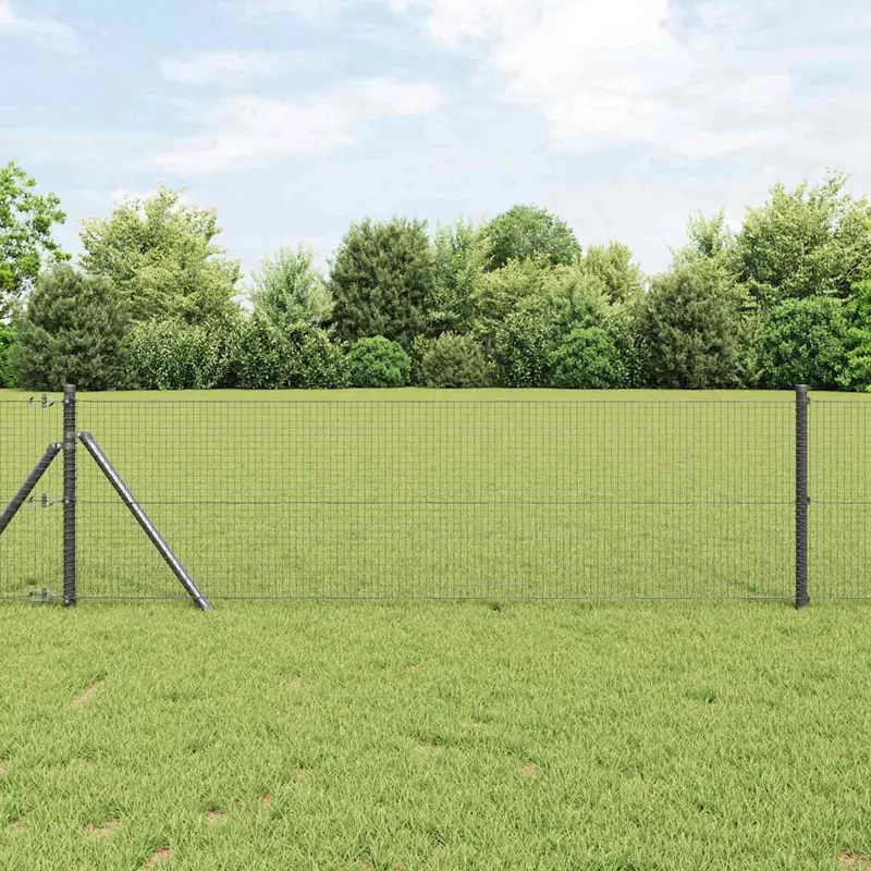 vidaXL Svetsat trådstängsel 100 x 0,8 m PVC Grå