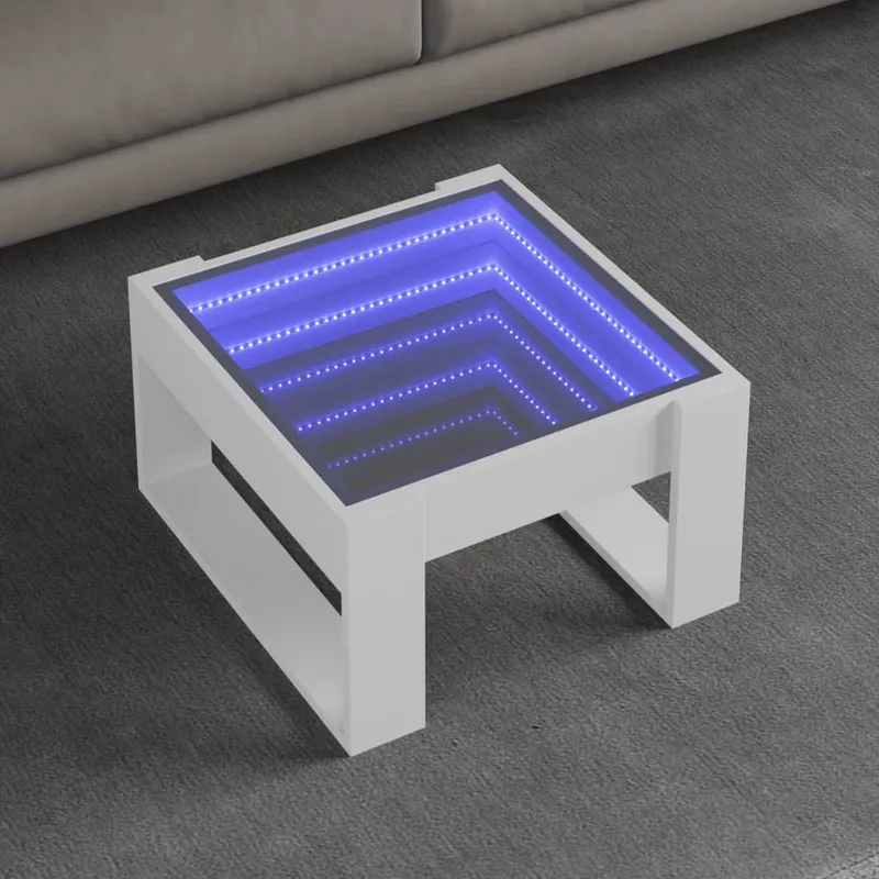 Infinity LED-soffbord i vitt 50 x 53 x 30 cm
