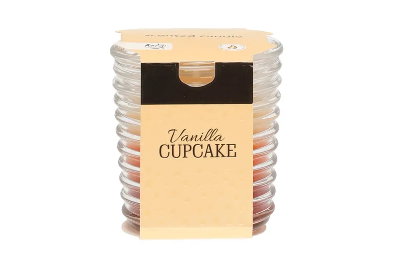 Doftljus i ribbat glas – Vaniljcupcake 28 h