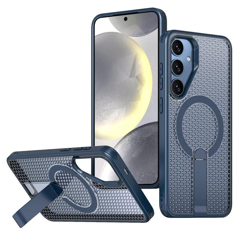Mobilskal för Samsung Galaxy S26 Plus Magnetiskt Kickstand TPU PC – Blå