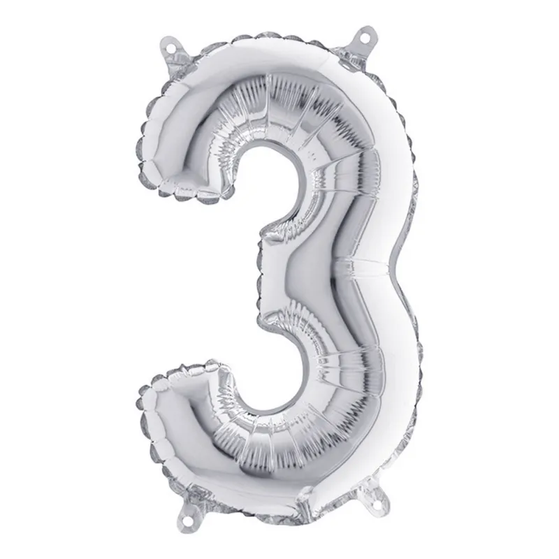 Sifferballong Mini Silver Metallic – Siffra 3
